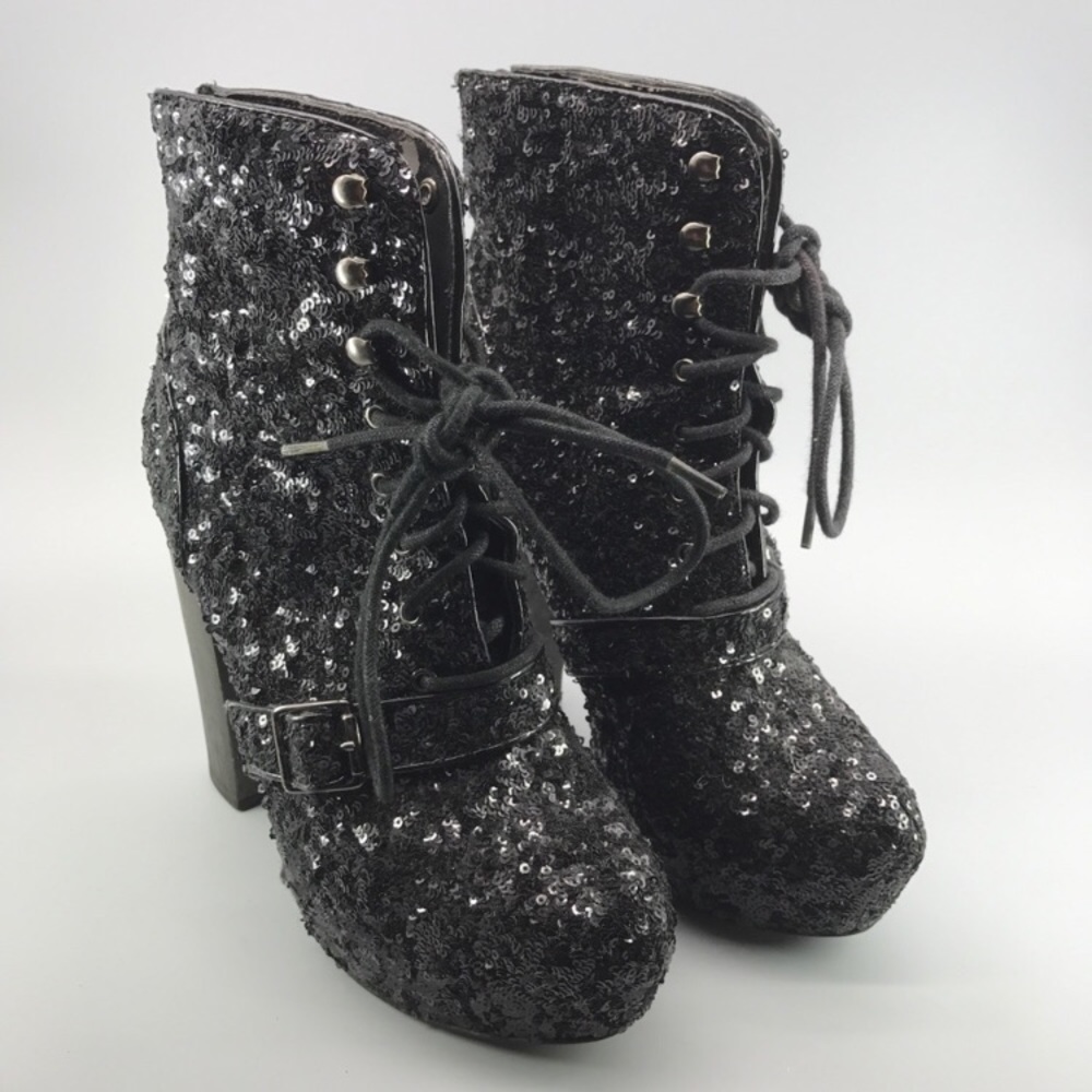 Steve Madden Sequin Platform Booties